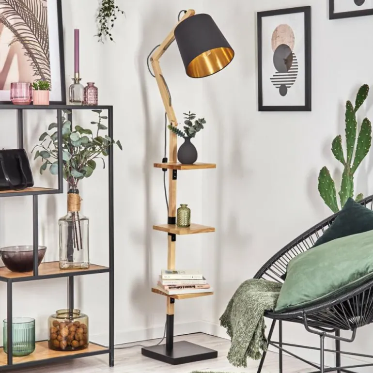 Tukchor Lampadaire Écru, Noir, 1 lumière