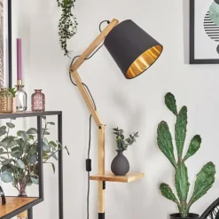 Tukchor Lampadaire Écru, Noir, 1 lumière