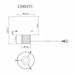 Tulivar Lampe à poser Luminaires Globo Lighting Gris, 1 lumière