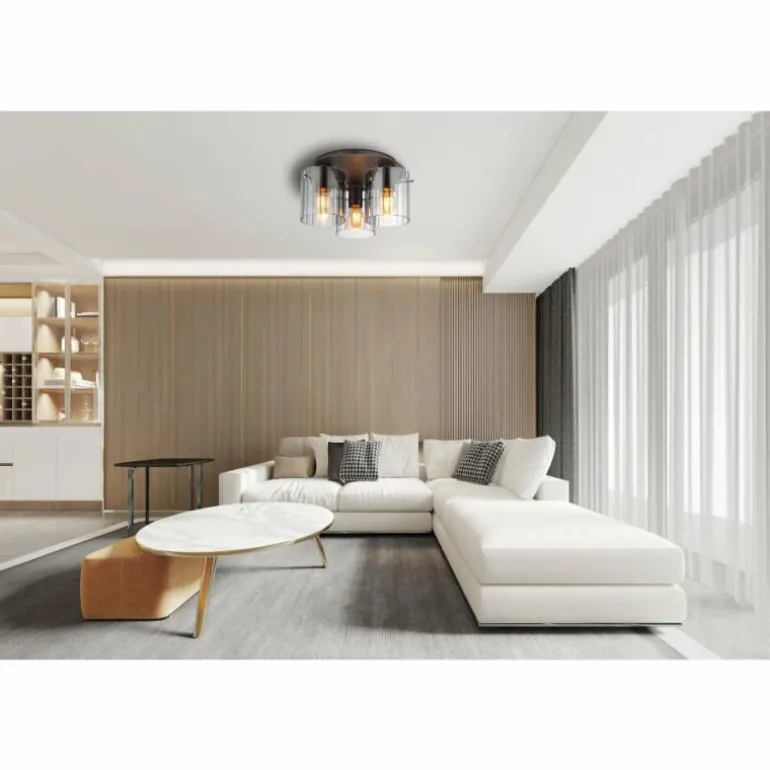 Tulivar Plafonnier Luminaires Globo Lighting Gris, 3 lumières