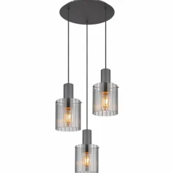 Tulivar Suspension Luminaires Globo Lighting Gris, 3 lumières