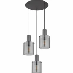Tulivar Suspension Luminaires Globo Lighting Gris, 3 lumières