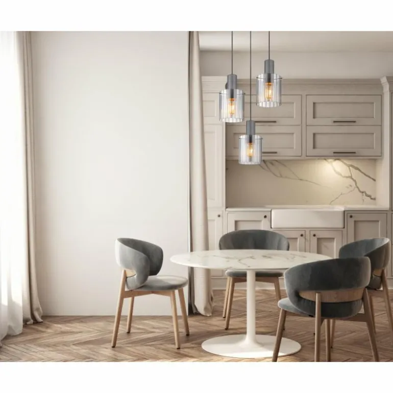 Tulivar Suspension Luminaires Globo Lighting Gris, 3 lumières