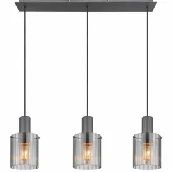 Tulivar Suspension Luminaires Globo Lighting Gris, 3 lumières