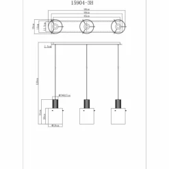 Tulivar Suspension Luminaires Globo Lighting Gris, 3 lumières
