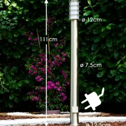 Tunes Lampadaire, Eclairage de chemin Acier inoxydable, 1 lumière