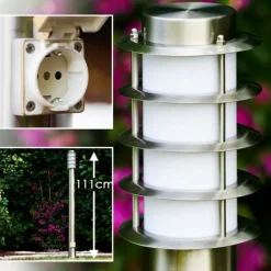 Tunes Lampadaire, Eclairage de chemin Acier inoxydable, 1 lumière