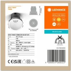 Twist Spot encastrable Luminaires Ledvance LED Blanc, 1 lumière