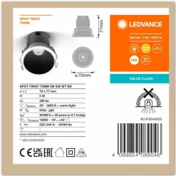 Twist Spot encastrable Luminaires Ledvance LED Noir, Blanc, 1 lumière