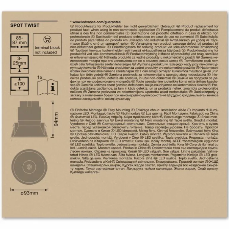 Twist Spot encastrable Luminaires Ledvance LED Noir, Blanc, 1 lumière