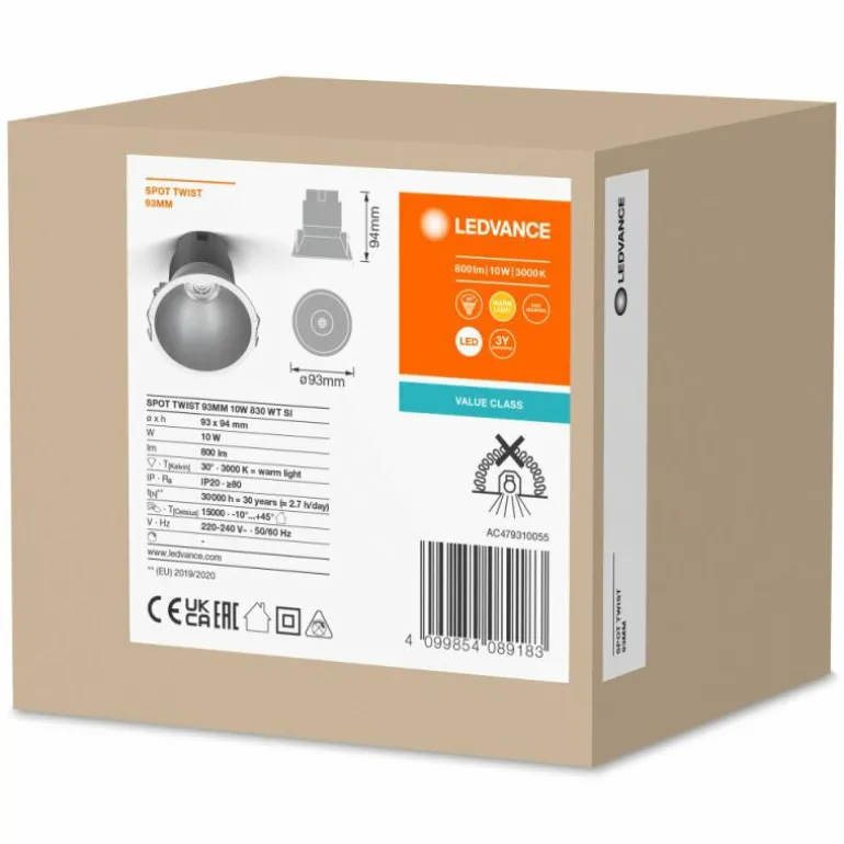 Twist Spot encastrable Luminaires Ledvance LED Argenté, Blanc, 1 lumière