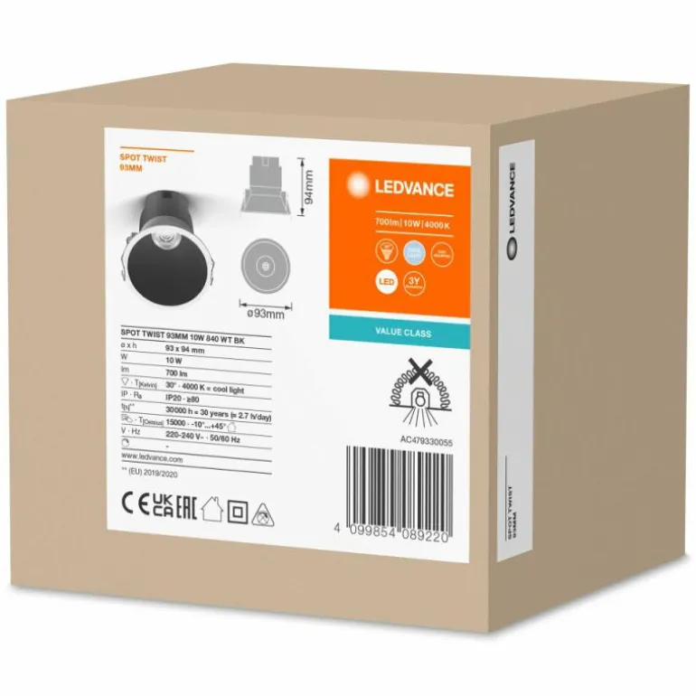 Twist Spot encastrable Luminaires Ledvance LED Noir, Blanc, 1 lumière