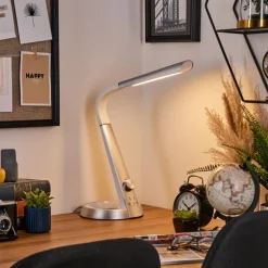 Tykby Lampe de bureau, Lampe à poser, Liseuse LED Argenté, Blanc, 1 lumière, Changeur de couleurs