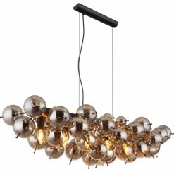Udo Suspension Luminaires Globo Lighting Noir, 6 lumières