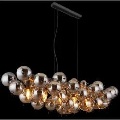 Udo Suspension Luminaires Globo Lighting Noir, 6 lumières