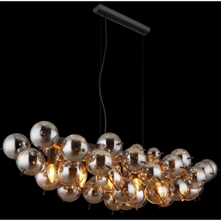 Udo Suspension Luminaires Globo Lighting Noir, 6 lumières