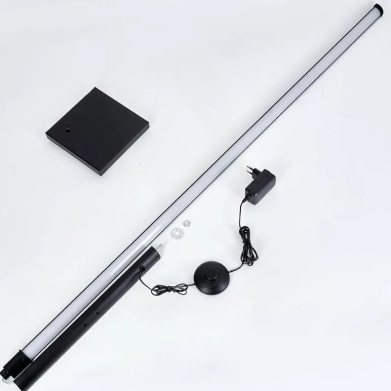 Uglestrup Lampadaire LED Noir, 1 lumière, Télécommandes, Changeur de couleurs