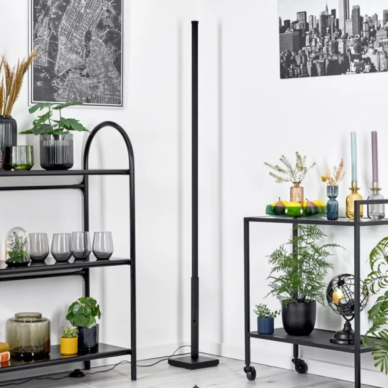 Uglestrup Lampadaire LED Noir, 1 lumière, Télécommandes, Changeur de couleurs