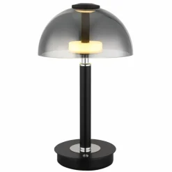 Uldin Lampe à poser Luminaires Globo Lighting LED Chrome, Noir, 1 lumière