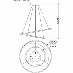 Umbra Suspension Luminaires Globo Lighting LED Or, Argenté, 1 lumière, Télécommandes