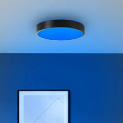 Vadin Plafonnier Luminaires Brilliant LED Noir, 1 lumière, Télécommandes