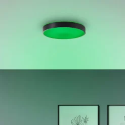 Vadin Plafonnier Luminaires Brilliant LED Noir, 1 lumière, Télécommandes