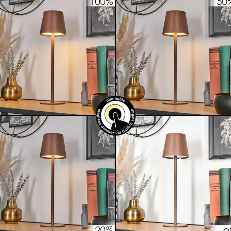 Vannie Lampe de table d'extérieur, Lampe à poser LED Brun, 1 lumière