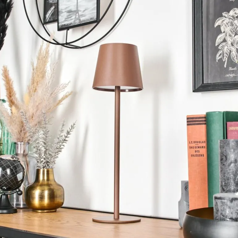 Vannie Lampe de table d'extérieur, Lampe à poser LED Brun, 1 lumière