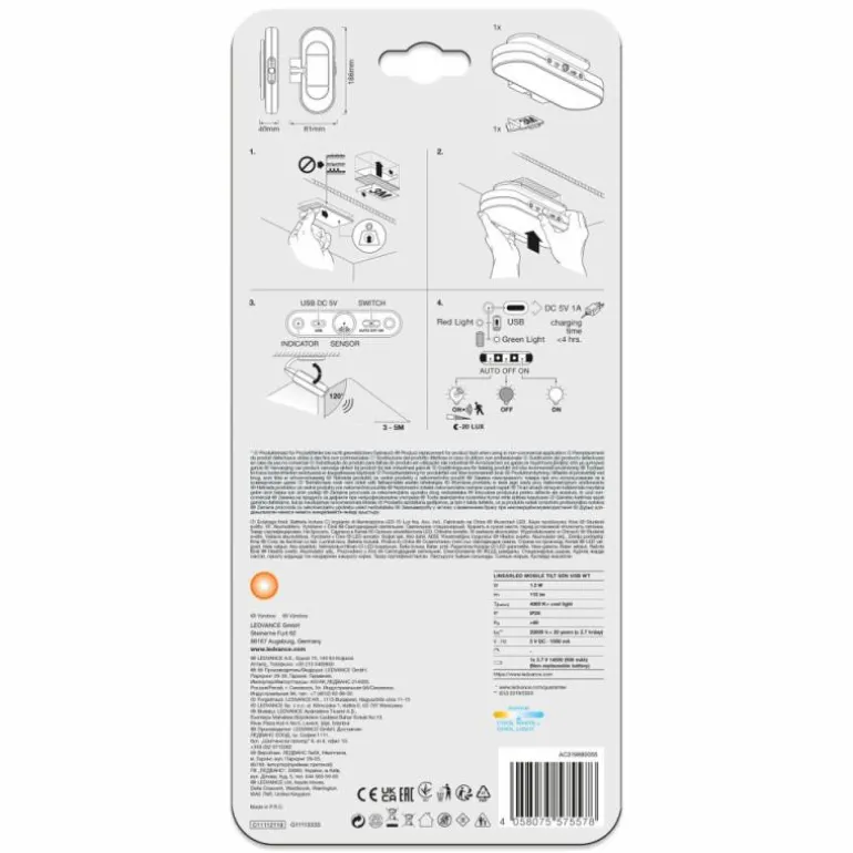 veilleuse LEDVANCE LINEAR Blanc, 1 lumière, Détecteur de mouvement