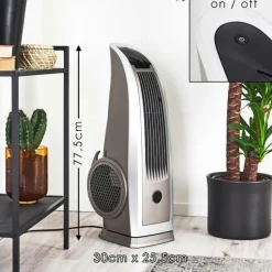 Ventilateur Benidorm Noir, Argenté, Télécommandes