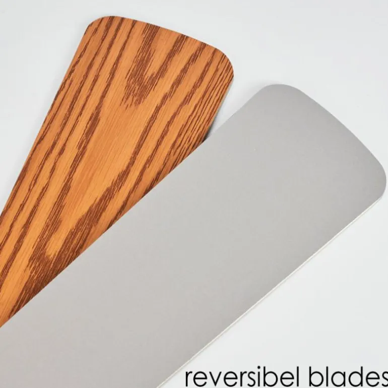 Ventilateur de plafond Apiao Brun, Couleur bois, Argenté, 1 lumière