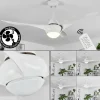 Ventilateur de plafond Malloa LED Blanc, 1 lumière, Télécommandes