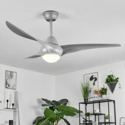 Ventilateur de plafond Malloa LED Titane, 1 lumière, Télécommandes