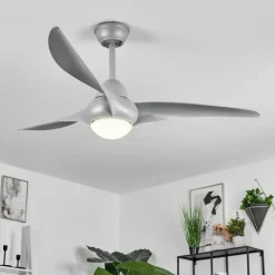 Ventilateur de plafond Malloa LED Titane, 1 lumière, Télécommandes