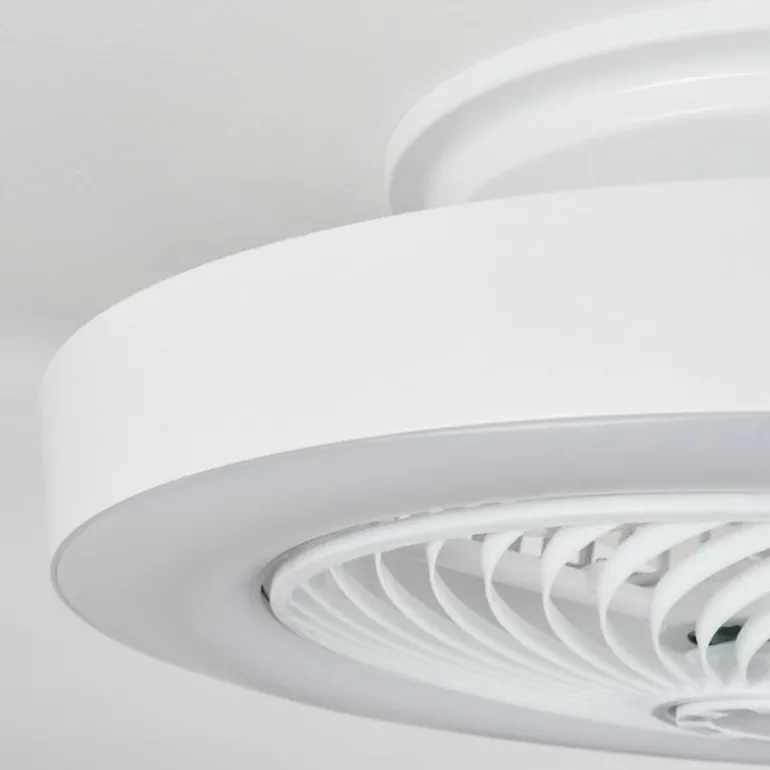 Ventilateur de plafond Azenha LED Blanc, 1 lumière, Télécommandes