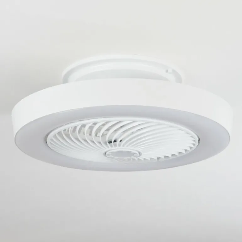 Ventilateur de plafond Azenha LED Blanc, 1 lumière, Télécommandes