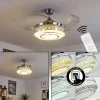 Ventilateur de plafond Bendigo LED Nickel mat, Transparent, 1 lumière