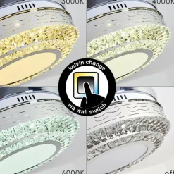 Ventilateur de plafond Bendigo LED Nickel mat, Transparent, 1 lumière