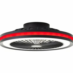 Ventilateur de plafond Brilliant Palmero Noir, 1 lumière, Télécommandes, Changeur de couleurs