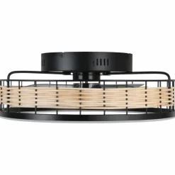 Ventilateur de plafond Eglo FRANA LED Noir, 1 lumière, Télécommandes