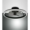 Ventilateur de plafond Fabas Luce Relais LED Noir, 1 lumière