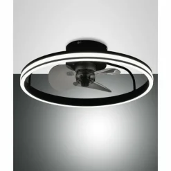 Ventilateur de plafond Fabas Luce Relais LED Noir, 1 lumière