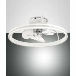 Ventilateur de plafond Fabas Luce Relais LED Blanc, 1 lumière
