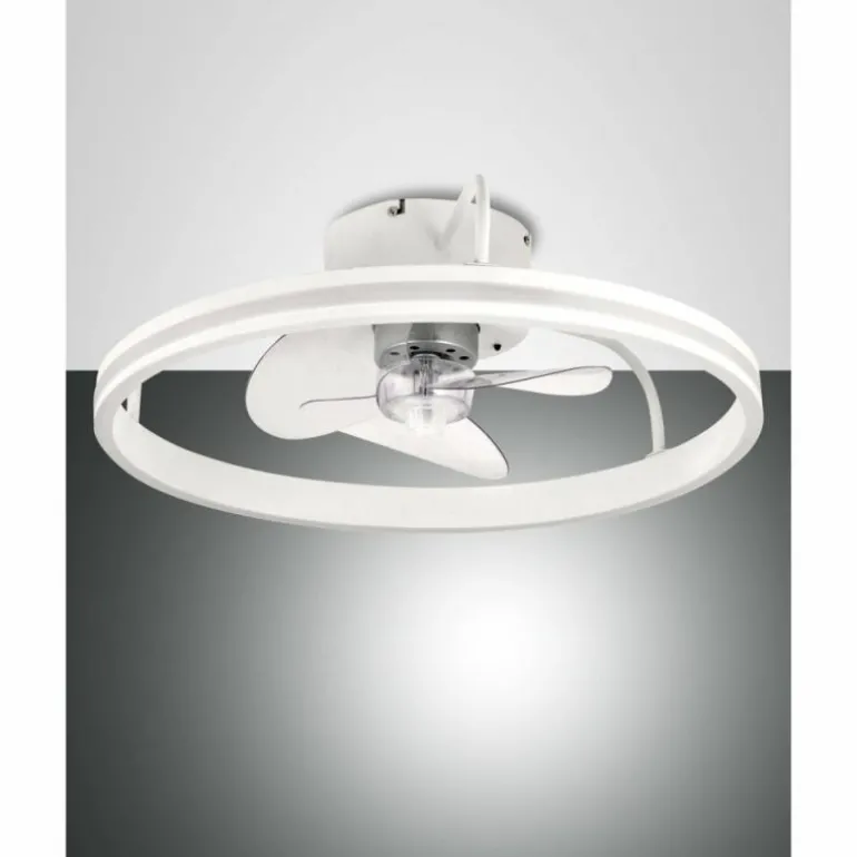 Ventilateur de plafond Fabas Luce Relais LED Blanc, 1 lumière