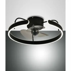 Ventilateur de plafond Fabas Luce Savoy LED Noir, 1 lumière