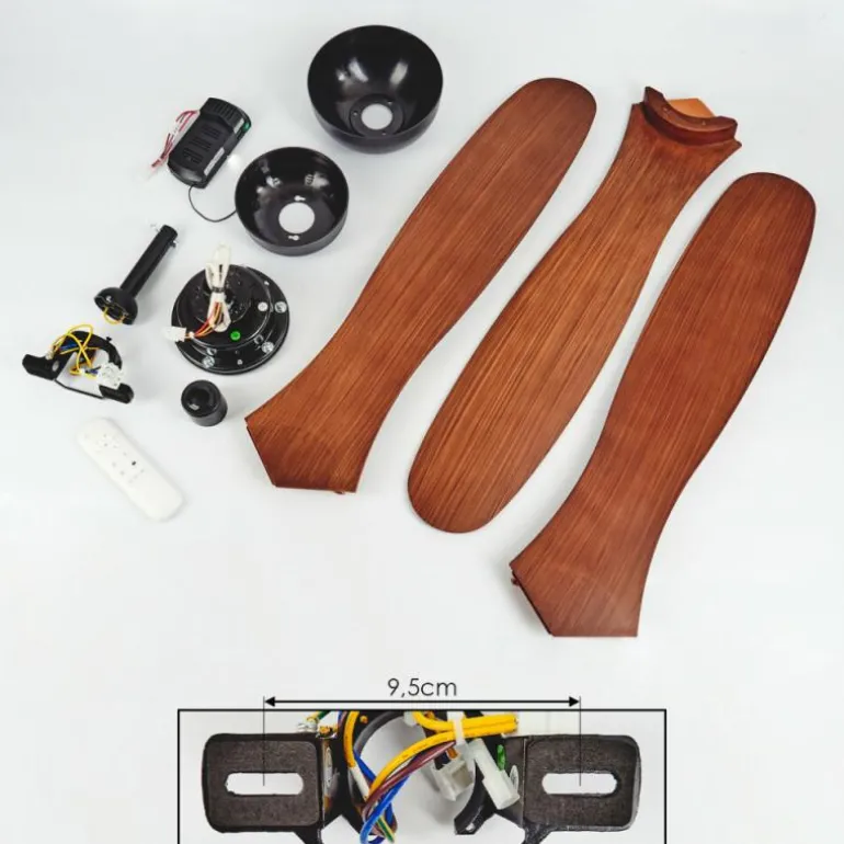 Ventilateur de plafond Follseland Brun, Couleur bois, Noir