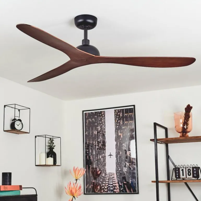 Ventilateur de plafond Follseland Brun, Couleur bois, Noir