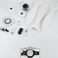 Ventilateur de plafond Follseland LED Blanc, 1 lumière, Télécommandes