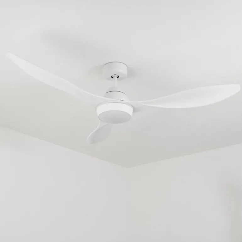 Ventilateur de plafond Follseland LED Blanc, 1 lumière, Télécommandes