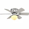 Ventilateur de plafond Globo Ugo Nickel mat, 1 lumière